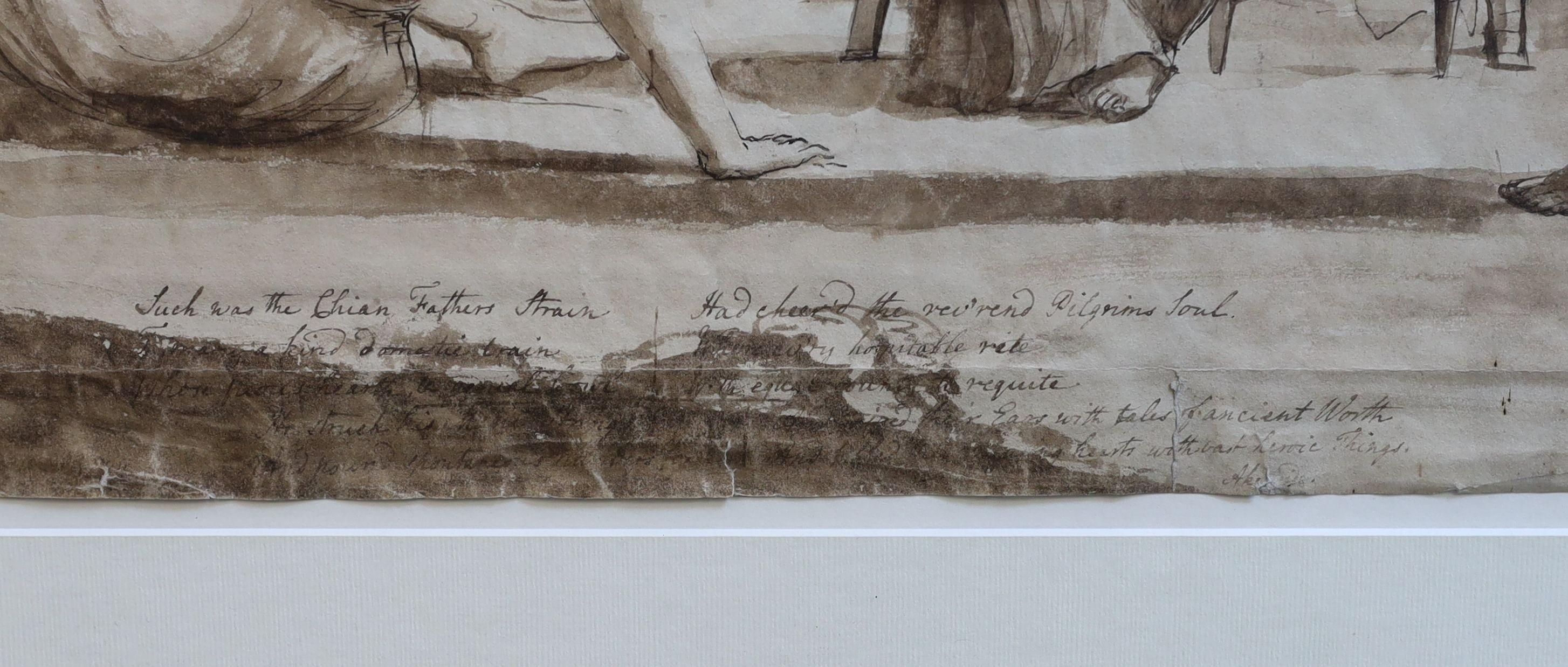 James Barry (1741-1806), 'Such was the Chian Father's strain ...' - Akenside's Poems, ink and wash, 41 x 55cm